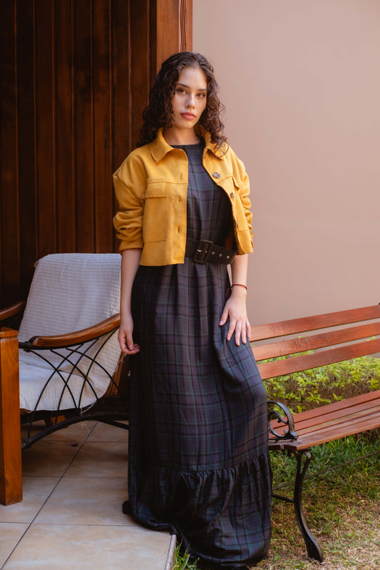 Vestido cuadros azul