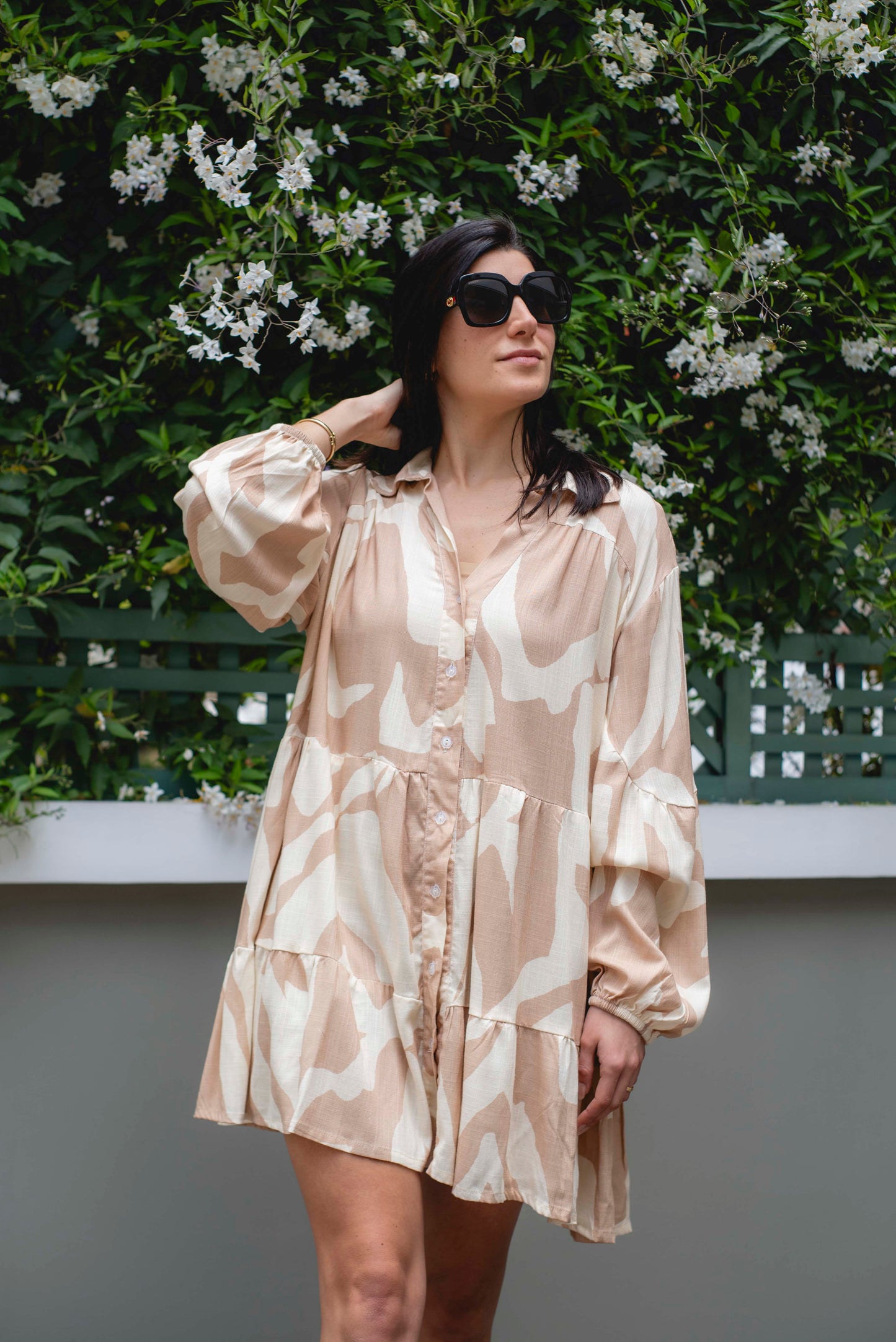 Vestido camisero de lino