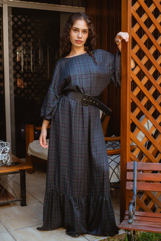 Vestido cuadros azul